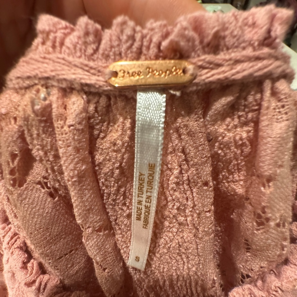 Free People Stacey Lace Top in Blush Pink - Picture 10 of 10